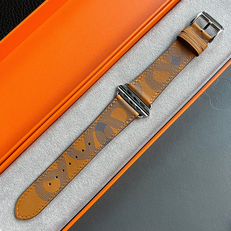 สายรัดหนัง Hermès สําหรับ Apple Watch series 10/9/8/7/6/5/4 Ultra1/2 เปลี่ยนสายรัดข้อมือสําหรับ iwatch series 49mm 45mm 44mm 42mm 41mm 40mm 38mm อุปกรณ์เสริม