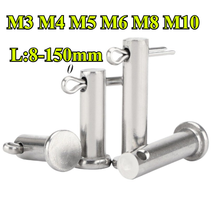 [จัดส่งด่วน] สแตนเลส 304 พร้อมเพลาพินรู M3/M4/M5/M6/M8/M10 * L8-150mm (YS-TH)