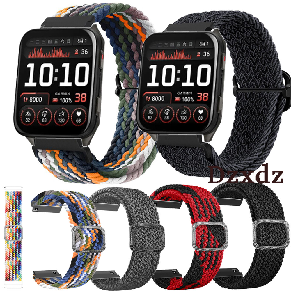 Garmin Venu X1 สายรัดถักยืดหยุ่นสําหรับ Garmin Venu X1 สมาร์ทวอท์ชนาฬิกาไนลอนสร้อยข้อมือแบบปรับได้อุปกรณ์เสริม