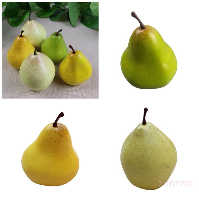 ซูโอ ผลไม้ประดิษฐ์ลูกแพร์ครัวสมจริงแสดงอุปกรณ์ตกแต่งบ้าน
