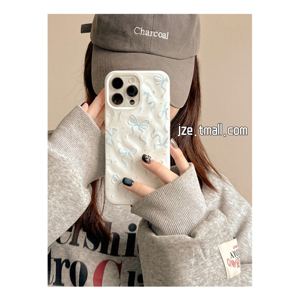 Huiwanju โบว์จีบสําหรับ iphone16ProMax เคสโทรศัพท์มือถือ 15promax สาวหัวใจ 13 ความรู้สึกขั้นสูง 16pro super fire 14 เคสป้องกันแบบรวมทุกอย่าง - รูปที่ 5