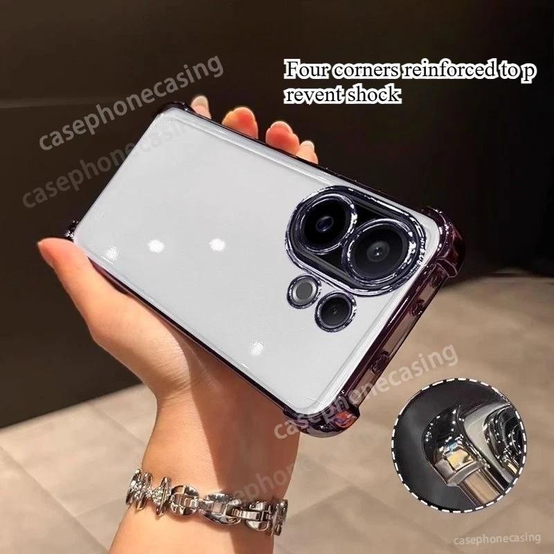 ปลอกสําหรับ VIVO X200 FE X200FE VivoX200FE เคสโทรศัพท์หรูหราชุบซิลิโคนนุ่มโปร่งใสกันกระแทกฝาหลังสําห