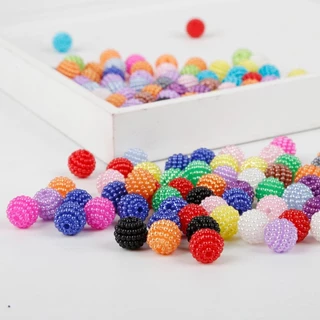 ลูกปัดอะคริลิกขนาด10มิลลิเมตร 50ชิ้น/ล็อต สีเบย์เบอร์รี่ สำหรับทำเครื่องประดับเอง