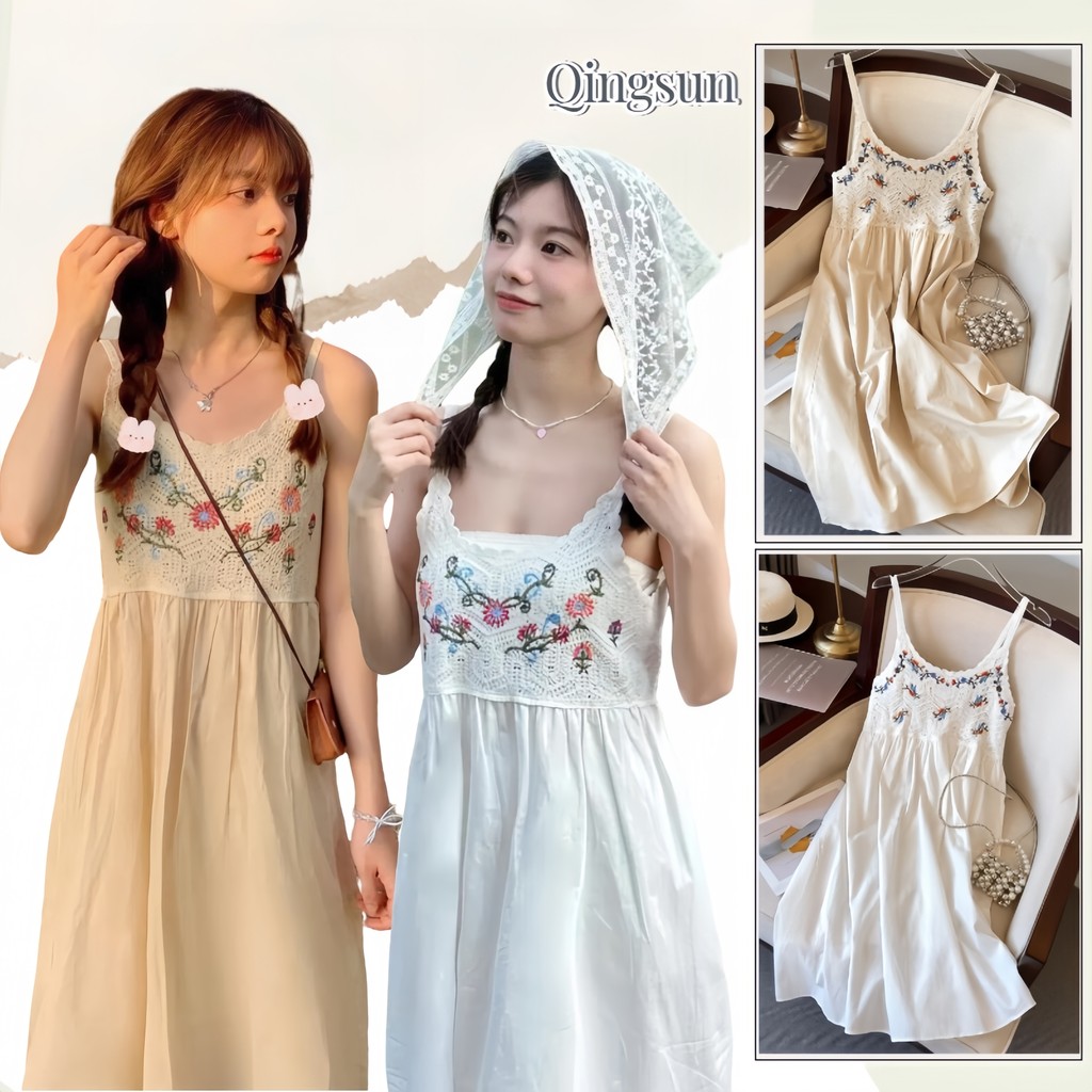 เดรสโบฮีเมียน เดรสสายเดี่ยวไปทะเลสวยๆ "CX00767"🌻Qingsun