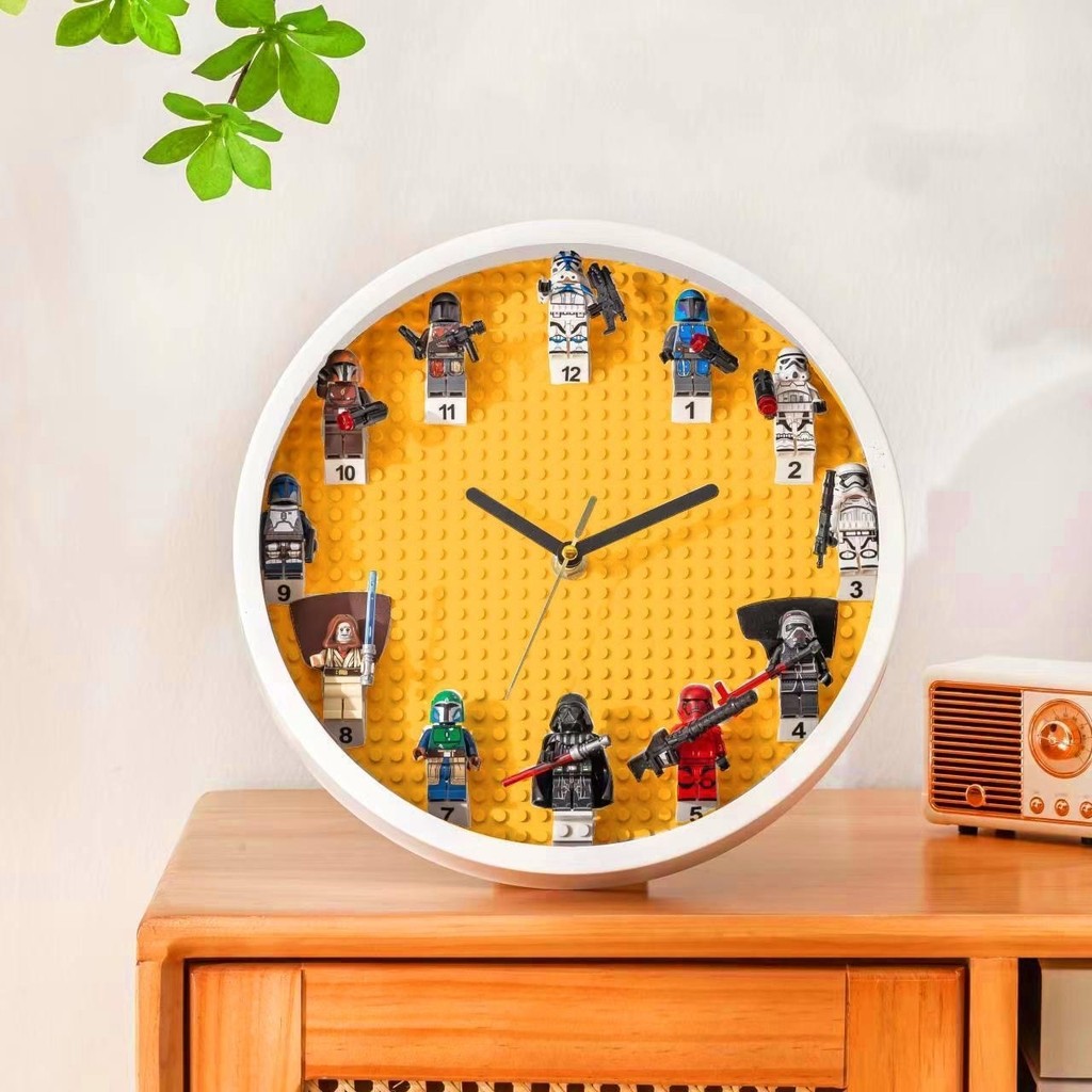 นาฬิกาการ์ตูน Minifigure Series Building Blocks ใช้งานร่วมกับ Lego Wall Clock ของขวัญตกแต่งผนังเด็กที่ชื่นชอบเด็ก – โปรปัง