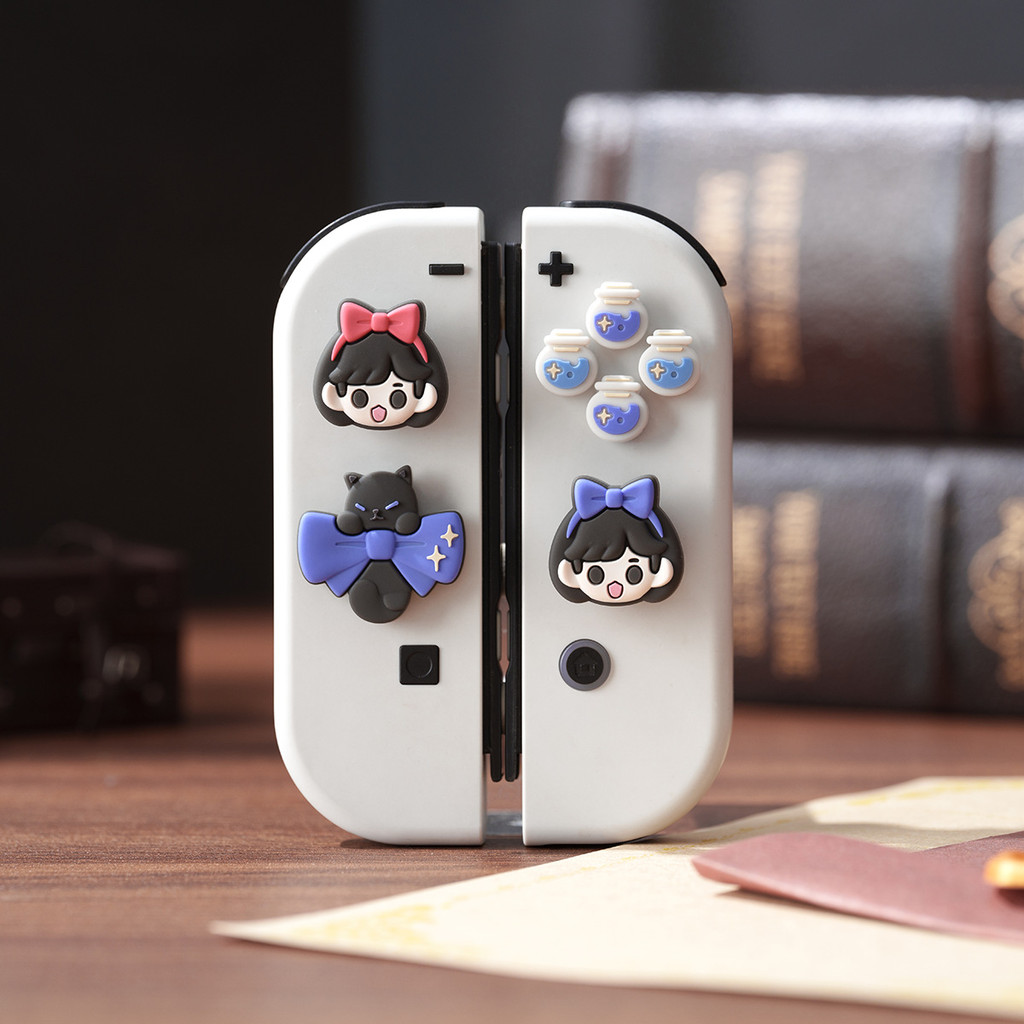 Cross D-Pad Button Caps Set จอยสติ๊ก Cover,Cool Switch Thumb Grip Caps เข้ากันได้กับ Nintendo Switch/OLED/Lite - Magic Academy