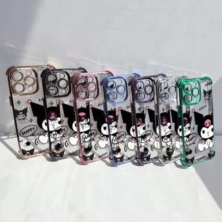 จัดส่งทันที เคสสำหรับไอโฟน15 ตัวการ์ตูนคุลมดำ เคสใส For IPhone11 12 13 14 15 16 ProPROMAX 7/8PLUS X XR XS สีมุมกันกระแทก