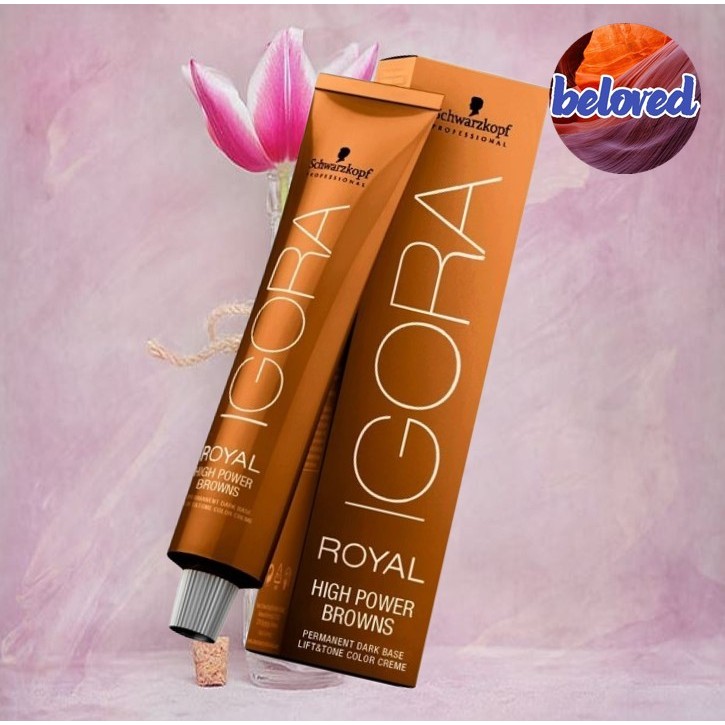 (ไม่แถมไฮ) Schwarzkopf Igora Royal High Power Browns 60 ml ครีมปิดผมขาวเนียนสนิท สีติดทน กลิ่นไม่ฉุน