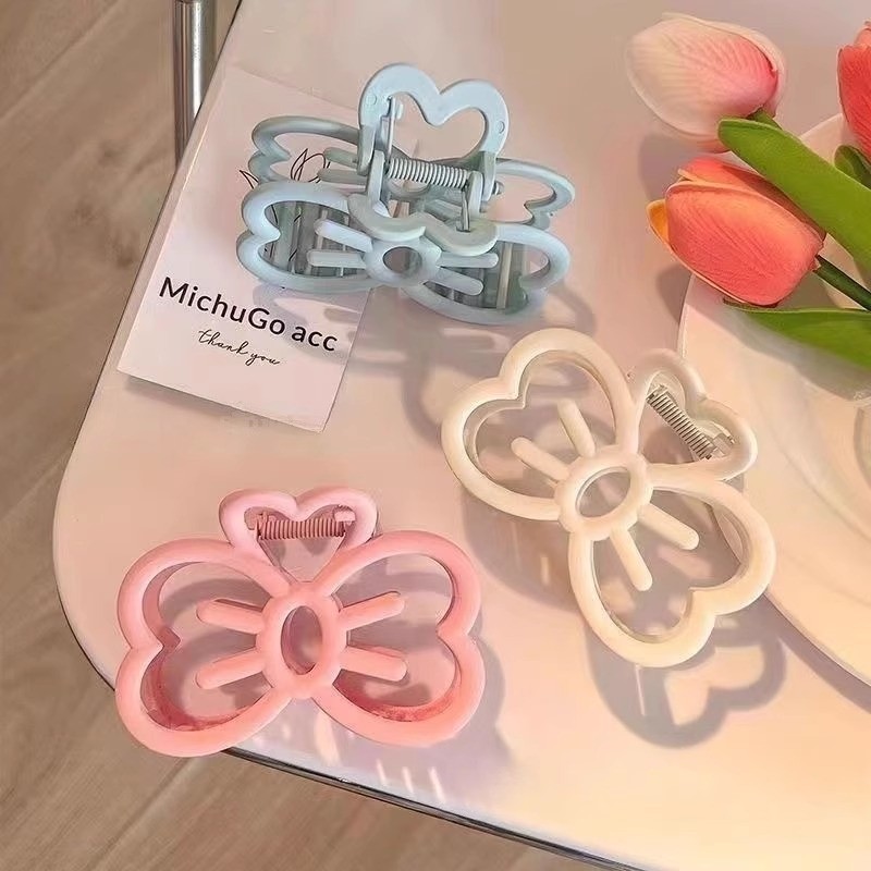 กิ๊บติดผมโบว์ฉลามสำหรับผู้หญิง อารมณ์เกาหลี หวานๆ สไตล์เรียบง่าย