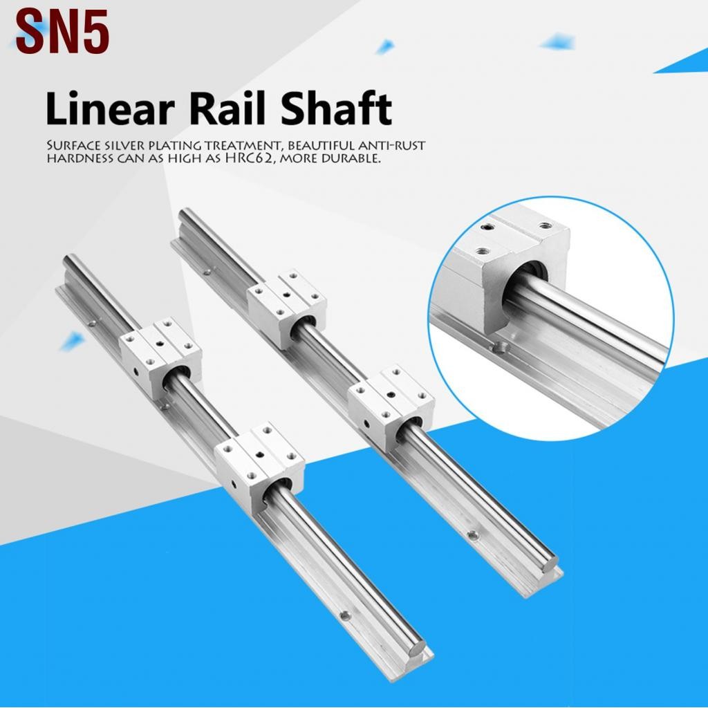 SN5 Swoan95.th-th 2pcs SBR12 400mm 12mm 12mm Linear Slide Rail Shaft 4PCS SBR12UU Block Block Gooequ