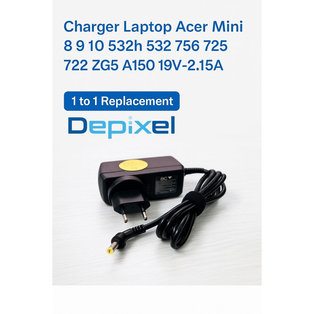 Acer Mini Charger Adapter 8 9 10 532h 532 756 725 722 ZG5 A150 2.15A 5.5*1.7 มม.รับประกัน 3 เดือน