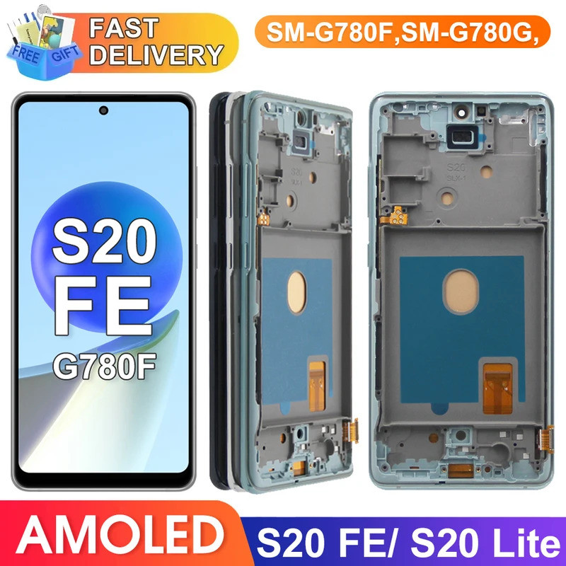 หน้าจอ OLED S20FE สําหรับ Samsung Galaxy S20 FE G780F จอแสดงผล Lcd หน้าจอสัมผัสดิจิตอลสําหรับ Samsun