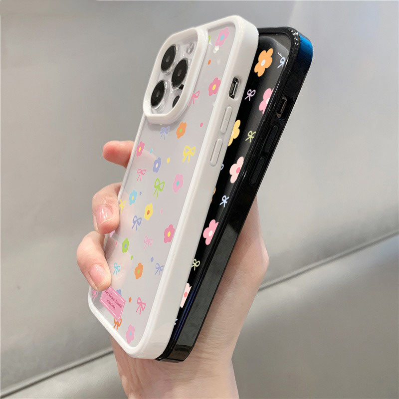 ปลอกสําหรับ Samsung A05S A56 A35 A06 A26 A36 A54 A55 A15 A16 A12 A52 A34 5G A32 ดอกไม้ที่มีสีสันโบว์ซิลิโคนใสกันกระแทก - รูปที่ 3