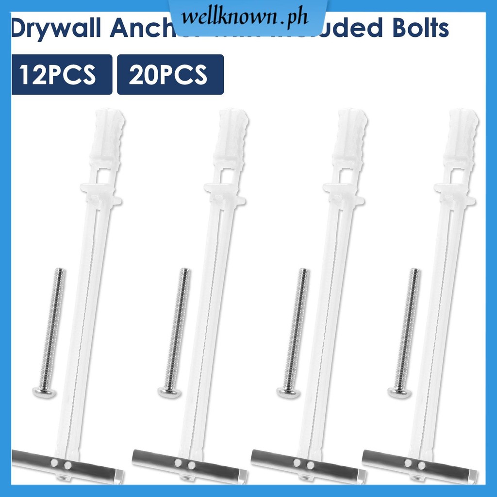 12/20 ชิ้น Drywall Anchor และ Bolt Kit Heavy Duty Hollow Drywall Anchor ชุด 1/4 นิ้ว-20 เหล็ก Wall A