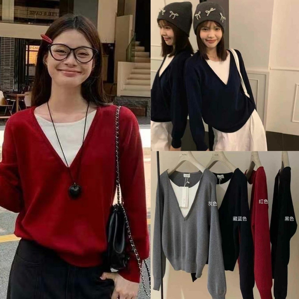 💖🎀 เสื้อแขนยาว W2861 แต่งคองานเย็บติดกัน  ผ้าดีมาก ทรงเกาหลี ทรงน่ารัก แฟชั่นเกาหลี TAG WG.WE 💖🎀