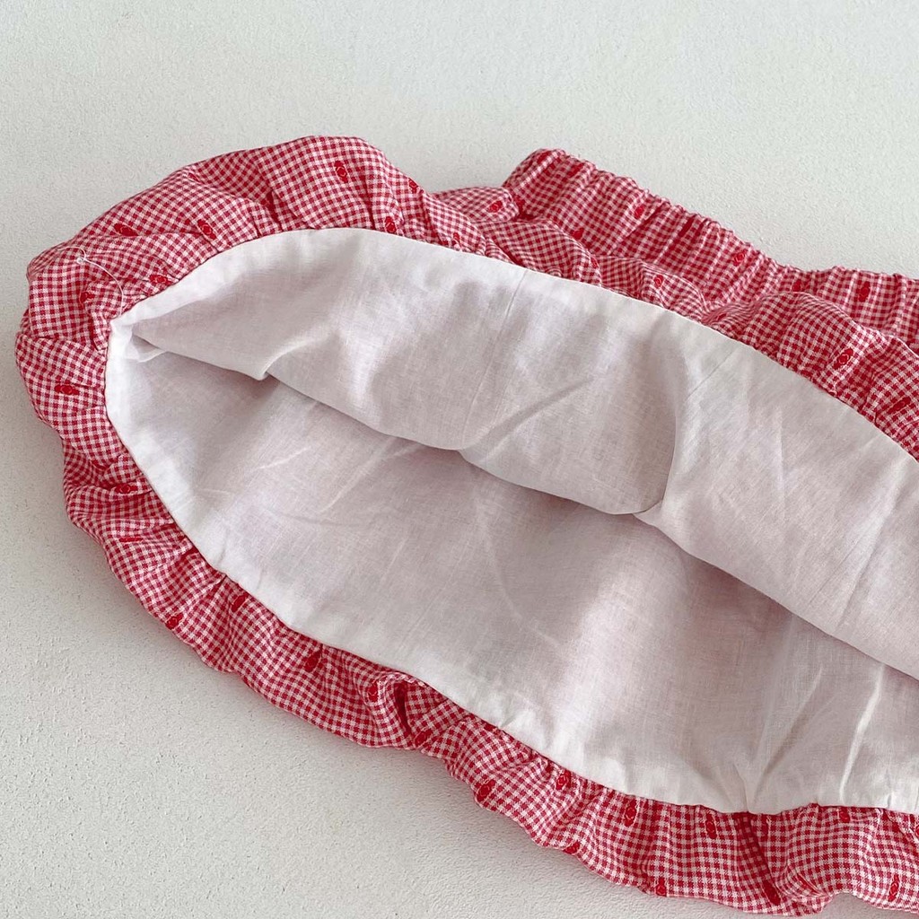 ชุดเด็กหญิงวัยหัดเดิน 0-6 ปี สไตล์เกาหลี เสื้อยืดแขนสั้นสีขาวและกระโปรงปุยลายจุดสีแดง - รูปที่ 4