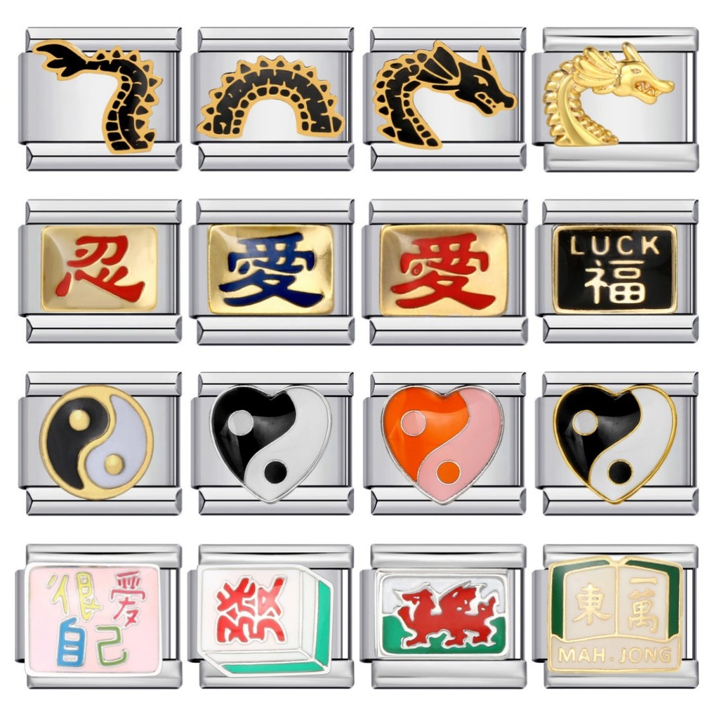 สร้อยข้อมือสไตล์อิตาลีดีไซน์จากวัฒนธรรมจีน สแตนเลสและไทเทเนียม ทำเอง สำหรับสวมใส่ง่ายและปรับขนาดได้