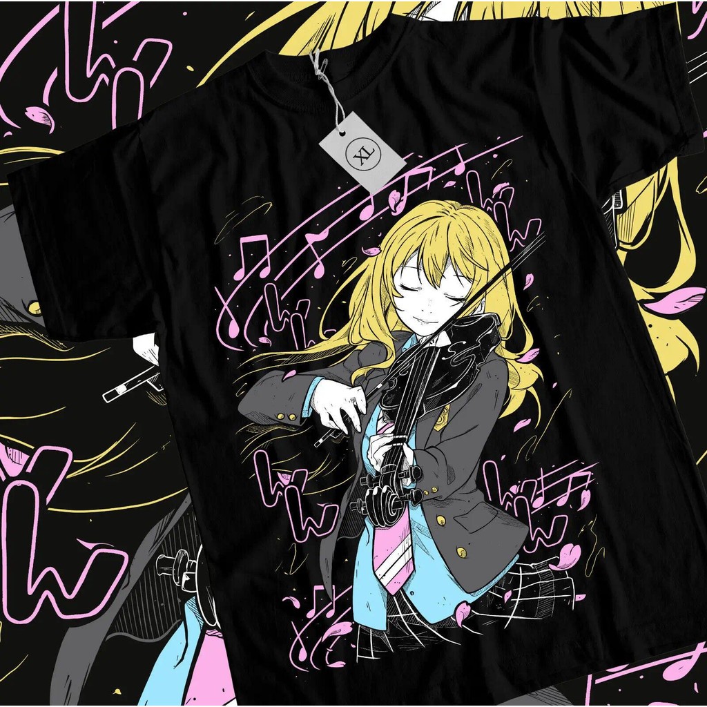ทีเชิ้ต Kaori Kousei Your Lie In April อนิเมะ kaori miyazono เสื้อเพลงทุกขนาด