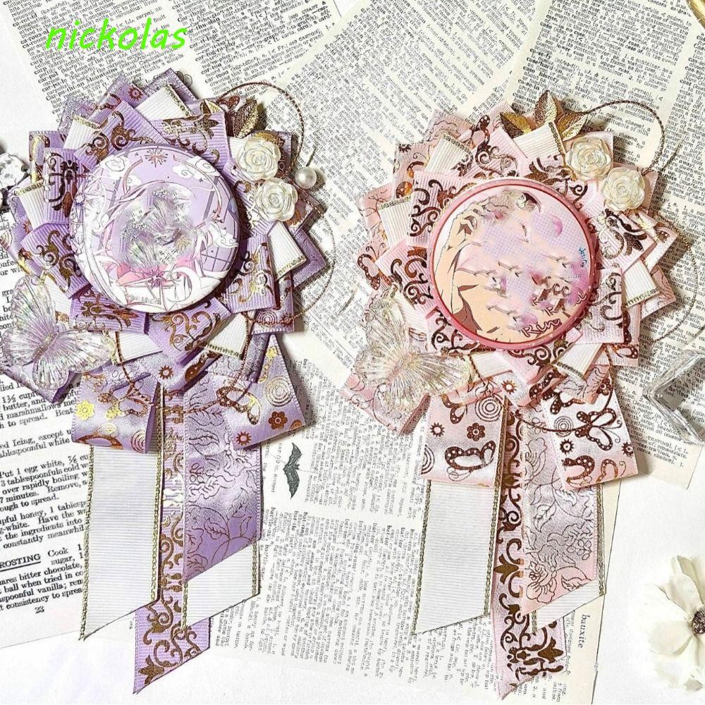 NICKOLAS อะนิเมะผู้ถือป้าย,คอสเพลย์ตกแต่งน้ําหนักเบา Pins ฐานแสดง, Ita กระเป๋าเติมป้ายดอกไม้ดอกไม้ P