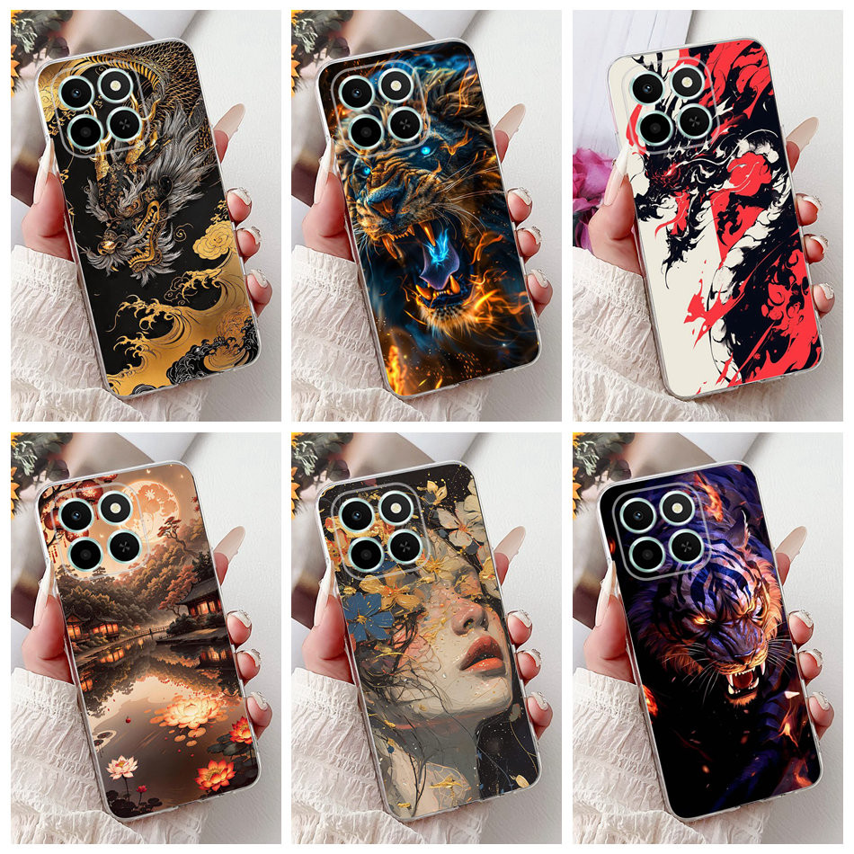 สําหรับ Honor X6C ใหม่ Cool Dragon ภาพวาดปลอก HonorX6c X 6C 4G NIC-LX1 LX2 LX3 ซิลิโคนนุ่ม TPU เคสโทรศัพท์