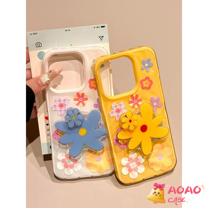 เคสไอโฟน 15 11 16  สำหรับ iPhone 13 11 15 16 14 12 Pro Max 15 14 16 6 6s 7 Plus XR XS X สปริงสดคลื่นดอกไม้เล็ก ๆ