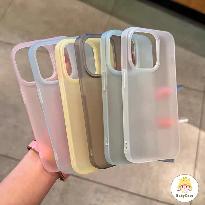 เคสไอโฟน 11 15 สำหรับ iPhone 17 13 16 15 11 12 14 Pro Max 7 8 15 16 Plus XR X XS MAX SE 2020 ปกอ่อนสีพื้นเรียบสดชื่น