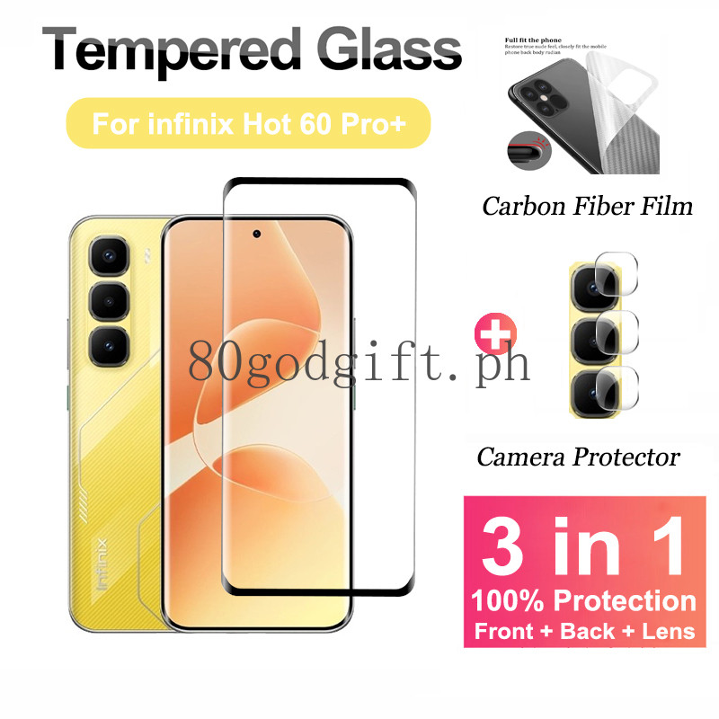 ฟิล์ม Infinix Hot 60 Pro+ ฟิล์มกระจกนิรภัยสำหรับ Infinix Hot 60 50 Pro Plus Note 50s 40s 40 Pro Plus Zero 30 40 5G 4G ตัวป้องกันหน้าจอโค้ง + ตัวป้องกันกล้อง + ฟิล์มหลัง