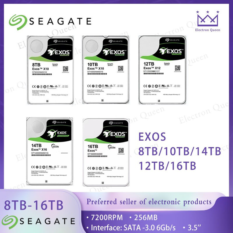 [คลังสินค้าพร้อม] Seagate Exos 8TB/10TB/12TB/14TB/16TB HDD ฮาร์ดไดรฟ์ฮีเลียมเกรดองค์กร SATA3.0 7200r
