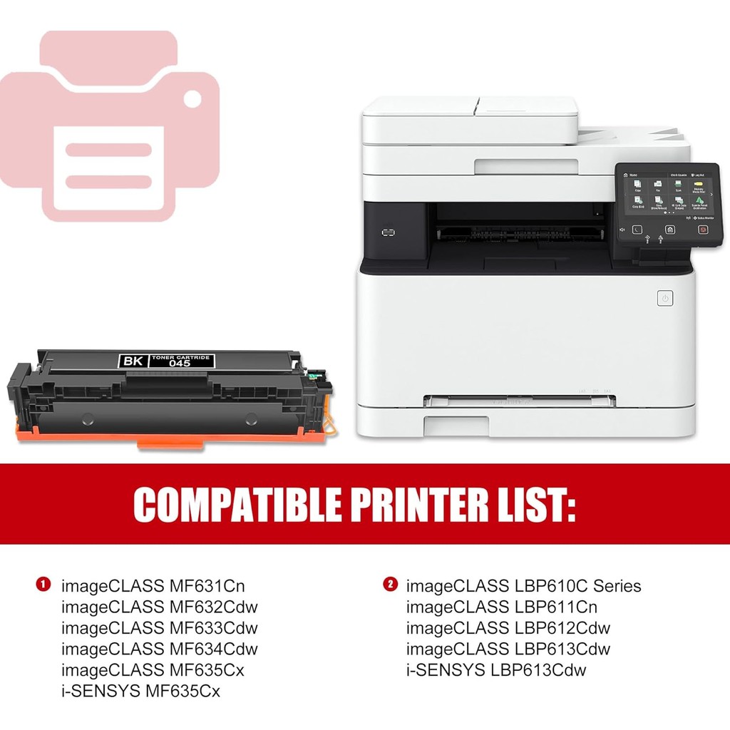 1 แพ็คของ 045 1242C001 ตลับหมึกสีดําผลผลิตสูง 1,800 หน้า 045 ใช้งานร่วมกับ 045 Toner สําหรับสี image