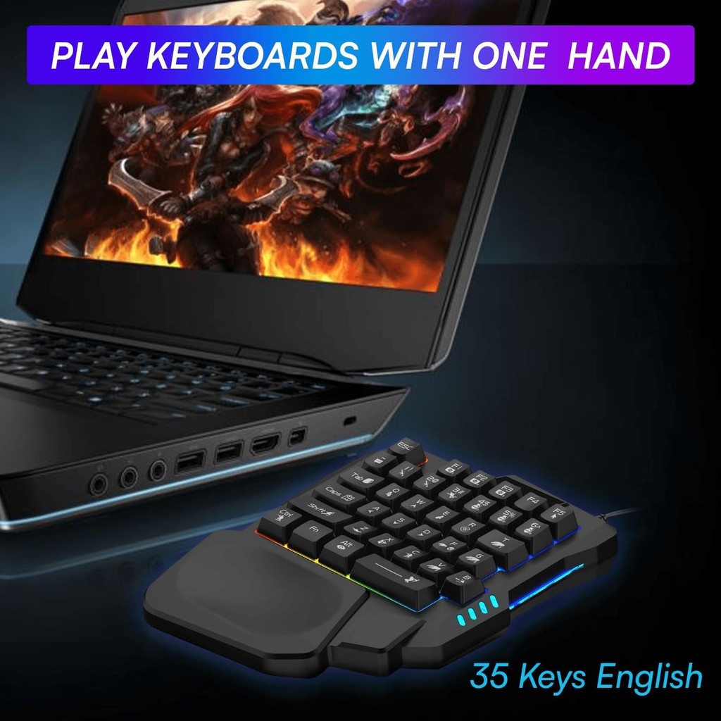 TOMBOL PM77-แบบพกพาUSBคีย์บอร์ดเกมแบบมีสาย35คีย์/สํานักงานคีย์บอร์ดแบบมีสายGaming Mechanical Mini PU