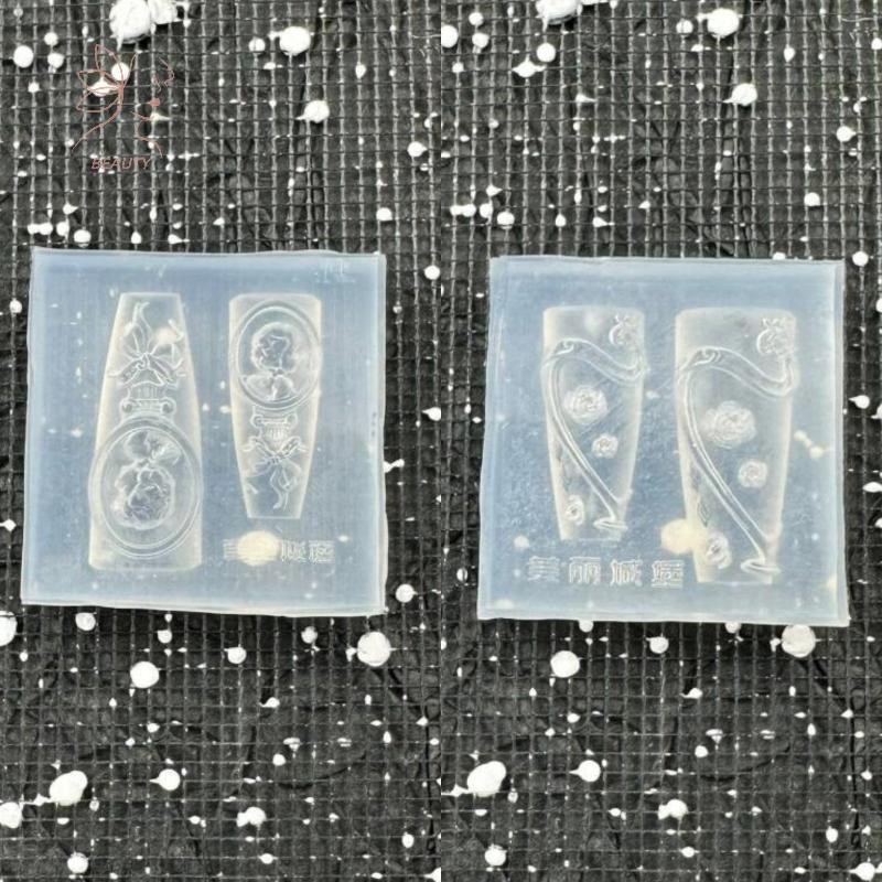 [maybeauty] 3D ดอกไม้บรรเทาซิลิโคนแม่พิมพ์เล็บเชิงเทียน Rose เล็บโปร่งใสแม่แบบ DIY ตกแต่งเล็บเล็บเครื่องมือออกแบบ {TH} - รูปที่ 3