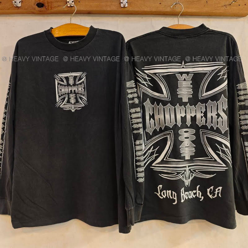 WEST COAST CHOPPERS Long Beach, CA 3 long sleeve Bio washed เสื้อวินเทจ เสื้อฮาเลย์ heavy vintage shirt