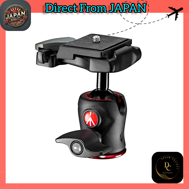 Manfrotto Center Ball Head with Cleaning Cloth - Lightweight, High Load Capacity, Compatible with Ar