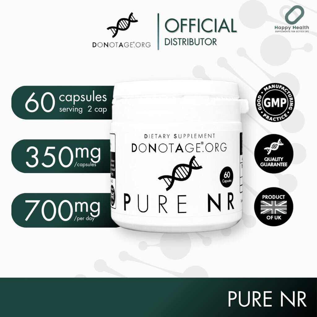 NR (60 แคปซูล) Do Not Age 700 mg. Nicotinamide Riboside Chloride (NR) Purity 99%++ เพิ่ม NAD+ ชะลอวัยเซลล์ ต้านชรา สำ...