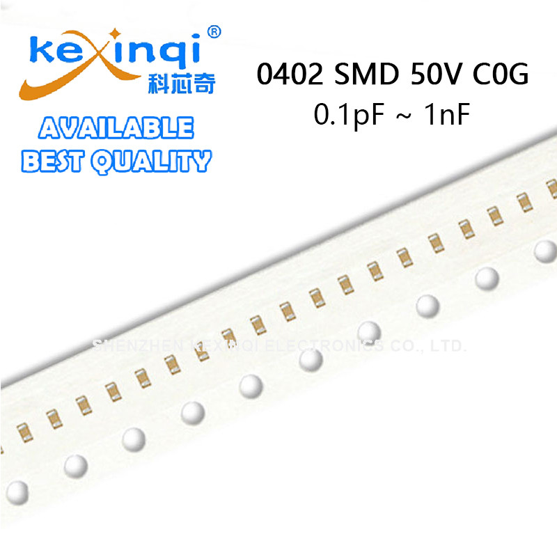 (50 ชิ้น) 0402 SMD 50V C0G ตัวเก็บประจุ 0.1pF-1nF 0.3pF 0.6pF 0.7pF 1pF 1.8pF 2.7pF 3.3pF 4pF 4.7pF 