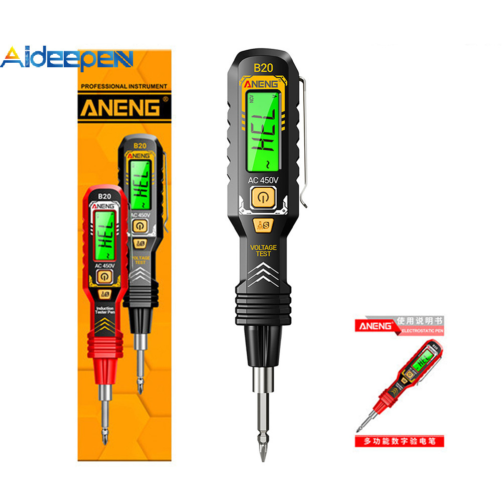 AIDEEPEN ANENG B20 การตรวจจับมัลติฟังก์ชั่นเบรกพอยต์จอแสดงผลดิจิตอลปากกาทดสอบการเหนี่ยวนําช่างไฟฟ้า