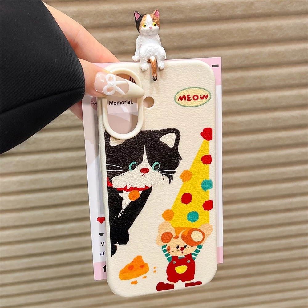 เคส iPhone จี้รูปแมวการ์ตูน สำหรับ iPhone 11-17 Series thumbnail 10