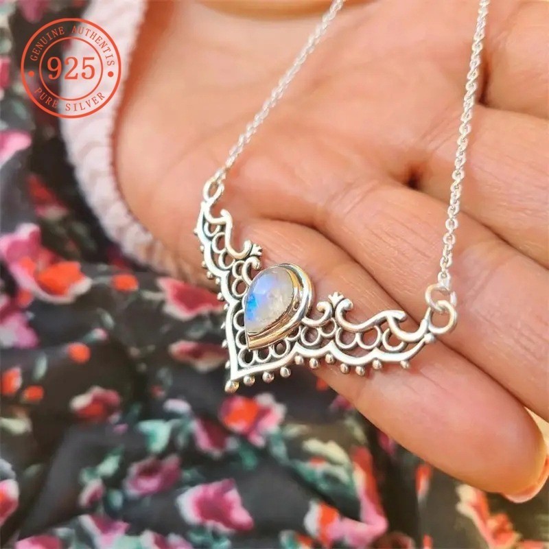 SHEFULI สร้อยคอแฟชั่นและสง่างาม Hollow Deer Antler Water Drop CSX419