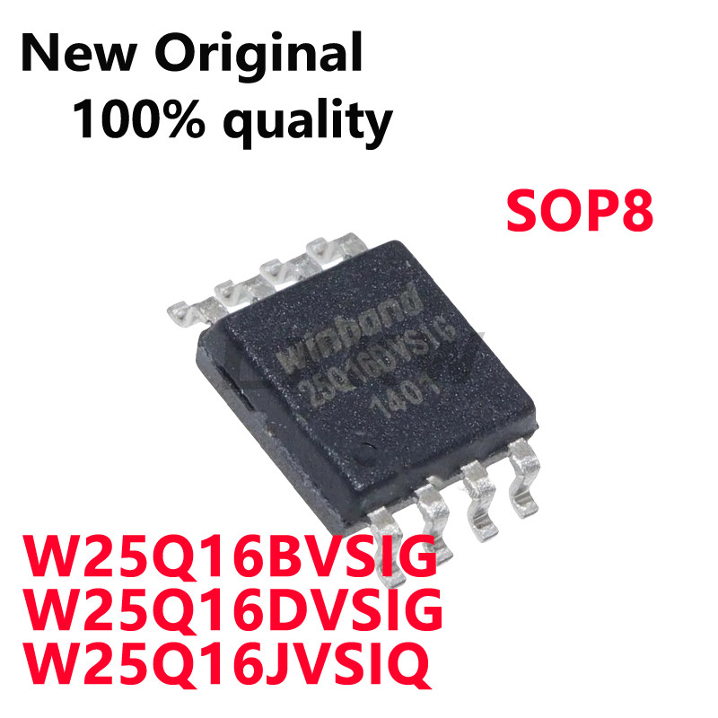 (10 ชิ้น) ใหม่ Original W25Q16BVSIG 25Q16BVSIG W25Q16DVSIG 25Q16DVSIG W25Q16JVSIQ 25Q16JVSIQ SOP8 ใน