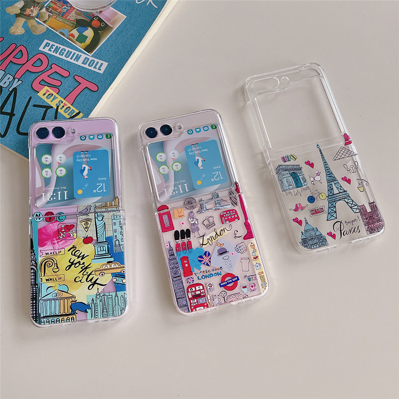 Samsung Galaxy Z Flip 7 London Paris นิวยอร์กเคสโทรศัพท์สําหรับ Samsung Galaxy Z Flip FE 6 5 4 3 เคส