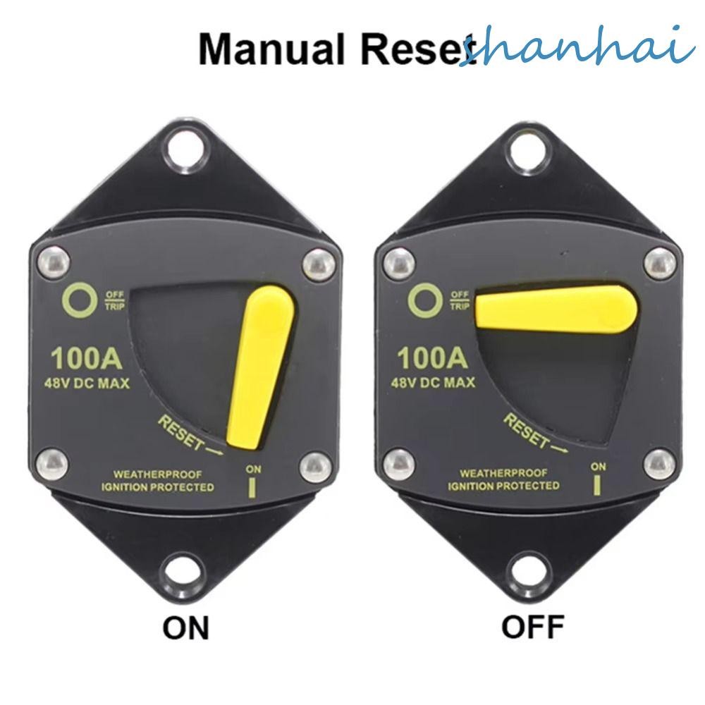 SHANHAI Marine Circuit Breaker, 30A-300A 12V-48V DC ยานยนต์ Circuit Breaker, กันน้ํา Dual Battery Overload Protection Manual Reset Circuit Breaker Marine Environments