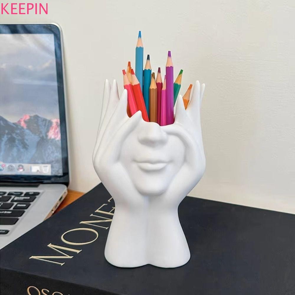 เก็บไว้ ที่วางแปรงแต่งหน้า,ไวนิลรูปจัดแต่งทรงผมออกแบบโต๊ะทํางานผู้ถือปากกา,ที่เก็บปากกาตกแต่งใช้กล่องเก็บของอเนกประสงค์มัลติฟังก์ชั่ผู้ถือตู้ว