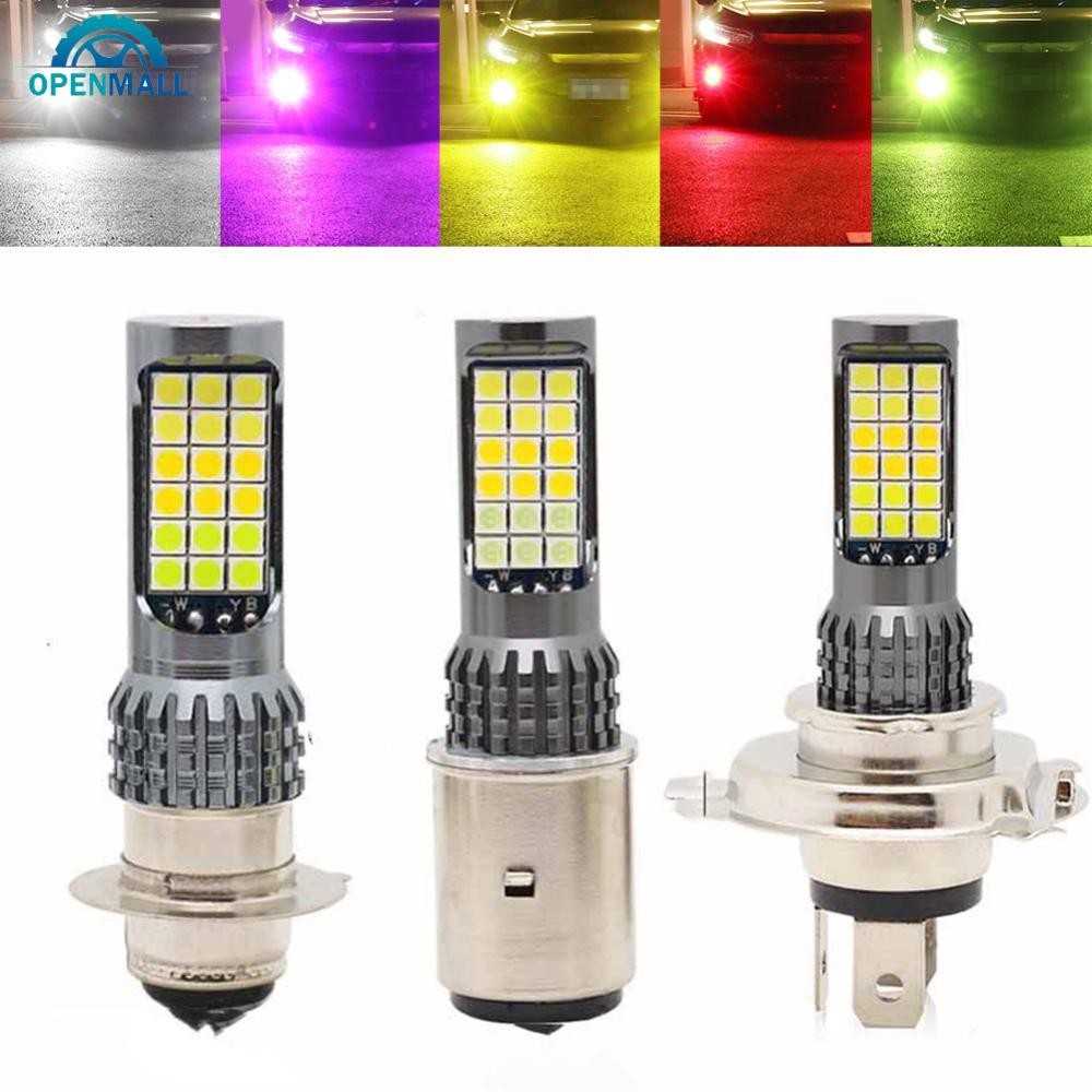 OPENMALL H4 BA20D ไฟหน้า LED รถจักรยานยนต์สามสีสกู๊ตเตอร์ 36smd Super Bright Light โคมไฟ Moto DRL ไฟ