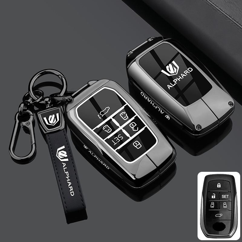 เหมาะสําหรับฝาครอบกุญแจ Toyota Alphard 24 รูปแบบ 40 Series 30 Series Vellfire Sienna Granvia เครื่องยนต์คู่ Zhenxiang Premium Edition หัวเข็มขัดเปลือกรถโดยเฉพาะ