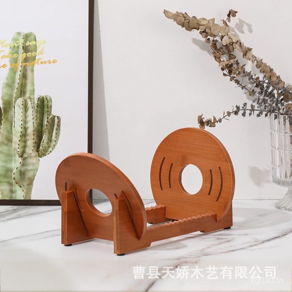 ไม้ CD Rack บันทึก CD Organizer Rack ไม้เนื้อแข็งเดสก์ท็อปพริกไทยดํา Disc Rack CD Storage Rack ชั้นว