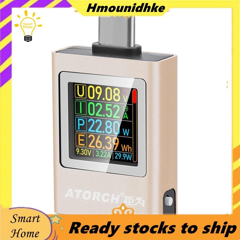 ATORCH USB C Tester Power Meter, Type-C Tester Digital Multimeter 4-50V 0-12A Voltage Current Tester
