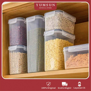 YUMSUN Toples Anti Tumpah / Toples Kedap 800ml 1600ml Udara Kotak Snack Kedap Udara Penyimpanan Bening Makanan Food Jar Container/  FOOD GRADE