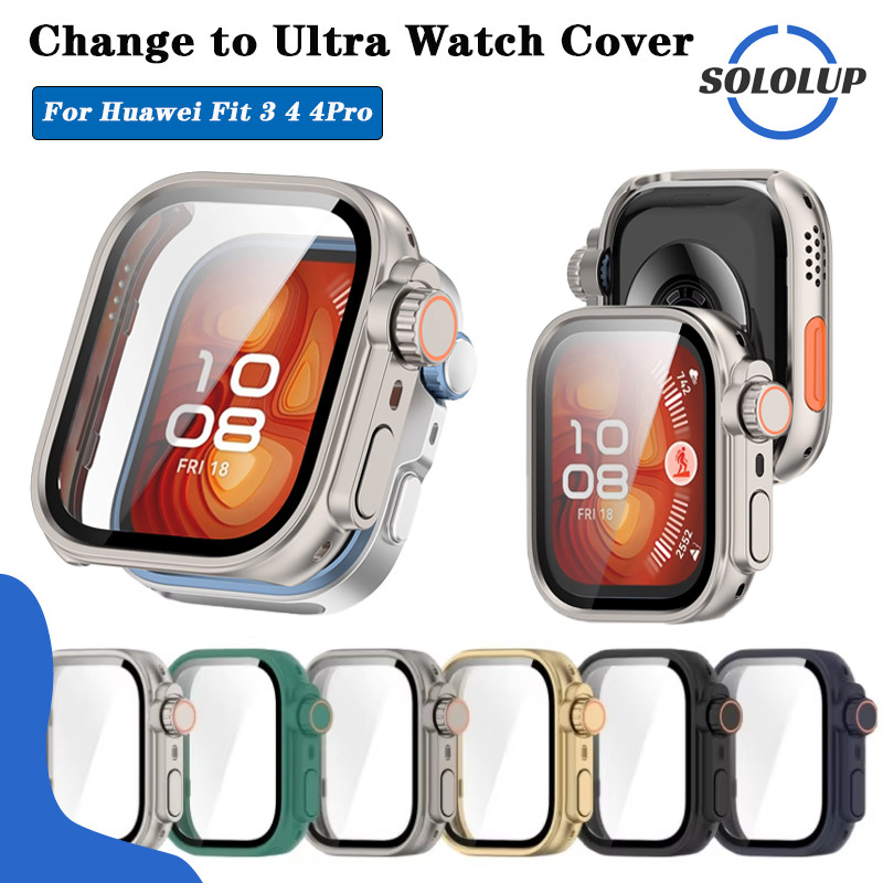 กระจกนิรภัย for Huawei Watch Fit 4/4 Pro/3 เคส สมาร์ทว็อช ปกป้องกันหน้าจอ กรณีป้องกันการตก for Huawei Fit 4