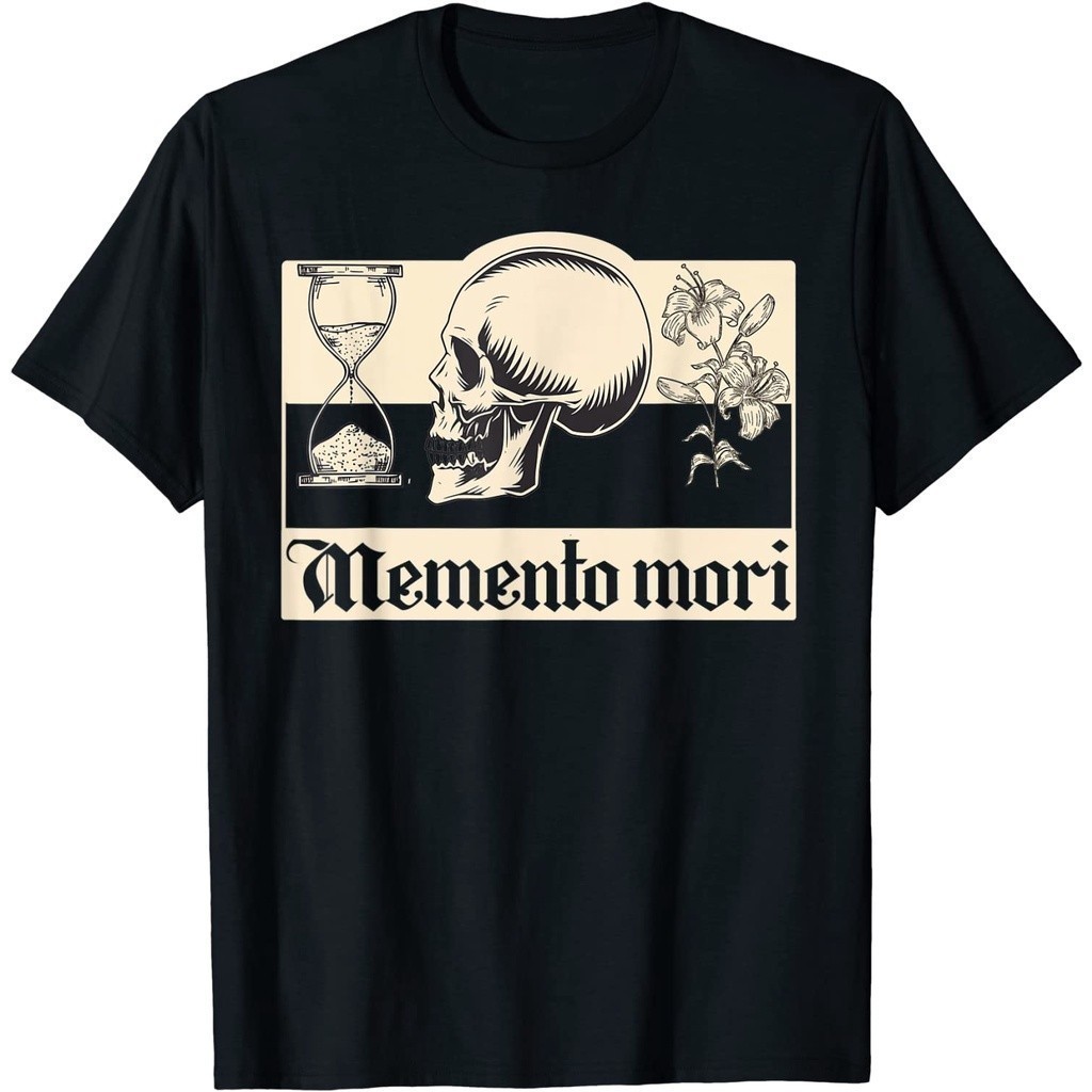 เสื้อยืดผู้ใหญ่ Memento Mori ละติน Phosophy