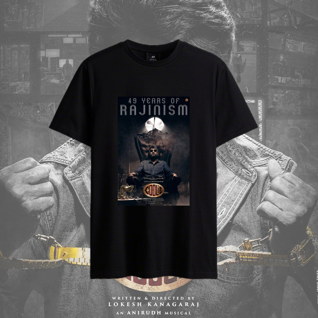 Coolie Rajini T เสื้อ SUPER STAR RAJINI เสื้อ Coolie ภาพยนตร์ 100% ผ้าฝ้ายแขนสั้นสําหรับ Unisex ผู้ห